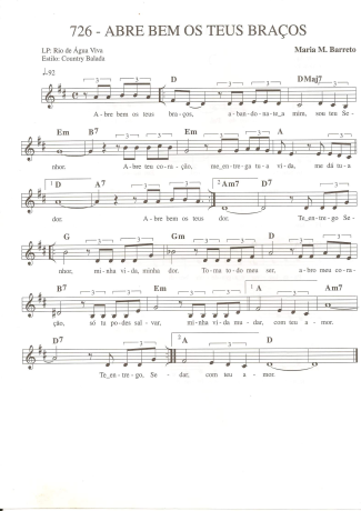 Catholic Church Music (Músicas Católicas) Abre Bem os Teus Braços score for Keyboard