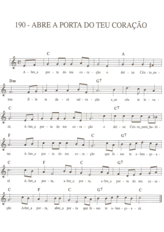 Catholic Church Music (Músicas Católicas) Abre a Porta do Teu Coração score for Keyboard