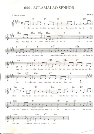 Catholic Church Music (Músicas Católicas) Aclamai Ao Senhor score for Keyboard