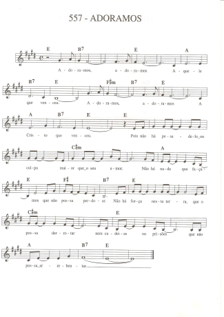 Catholic Church Music (Músicas Católicas) Adoramos score for Keyboard