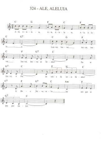 Catholic Church Music (Músicas Católicas) Ale Aleluia score for Keyboard