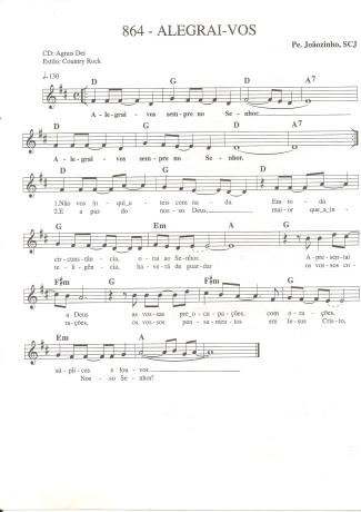 Catholic Church Music (Músicas Católicas) Alegrai-vos score for Keyboard