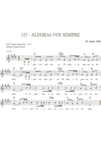 Catholic Church Music (Músicas Católicas) Alegrai-vos sempre score for Keyboard