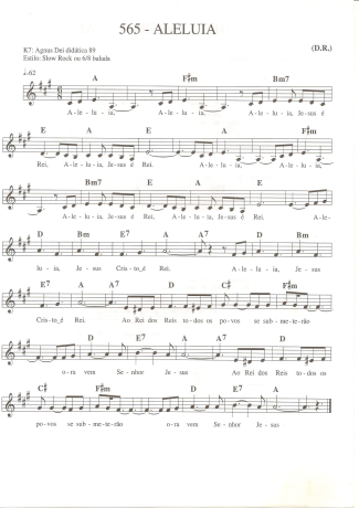 Catholic Church Music (Músicas Católicas) Aleluia 2 score for Keyboard