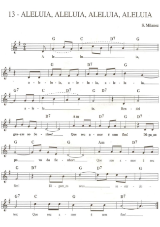 Catholic Church Music (Músicas Católicas) Aleluia Aleluia Aleluia Aleluia score for Keyboard