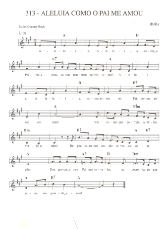 Catholic Church Music (Músicas Católicas) Aleluia Como o Pai Me Amou score for Keyboard