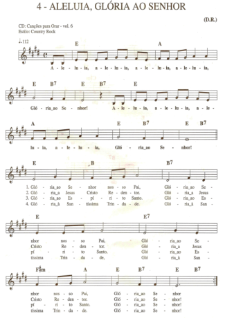 Catholic Church Music (Músicas Católicas) Aleluia Glória Ao Senhor score for Keyboard