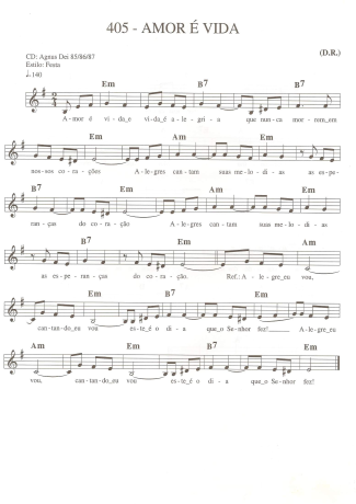 Catholic Church Music (Músicas Católicas) Amor é Vida score for Keyboard