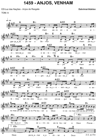 Catholic Church Music (Músicas Católicas) Anjos Venham score for Keyboard