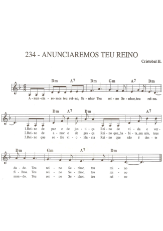 Catholic Church Music (Músicas Católicas) Anunciaremos Teu Reino score for Keyboard