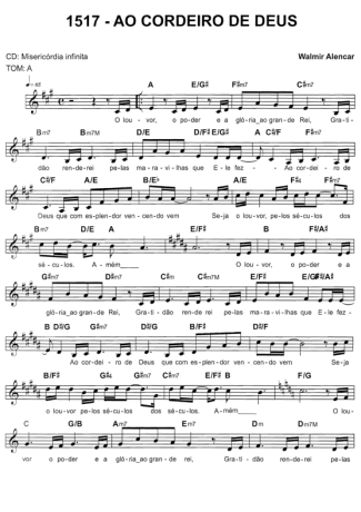 Catholic Church Music (Músicas Católicas) Ao Cordeiro De Deus score for Keyboard