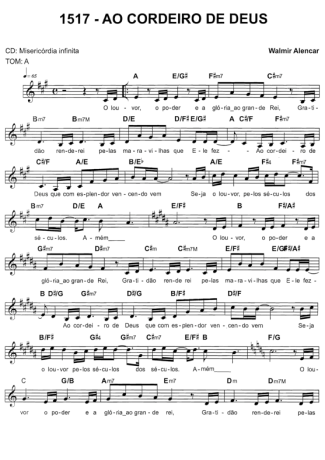 Catholic Church Music (Músicas Católicas) Ao Cordeiro De Deus score for Keyboard