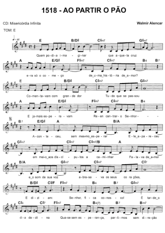 Catholic Church Music (Músicas Católicas) Ao Partir O Pão score for Keyboard