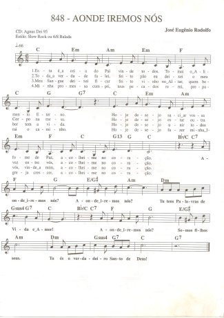 Catholic Church Music (Músicas Católicas) Aonde Iremos Nós score for Keyboard