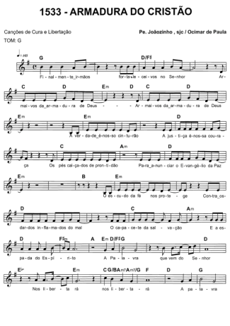 Catholic Church Music (Músicas Católicas) Armadura Do Cristão score for Keyboard