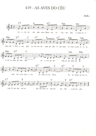 Catholic Church Music (Músicas Católicas) As Aves do Céu score for Keyboard