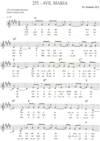 Catholic Church Music (Músicas Católicas) Ave Maria score for Keyboard
