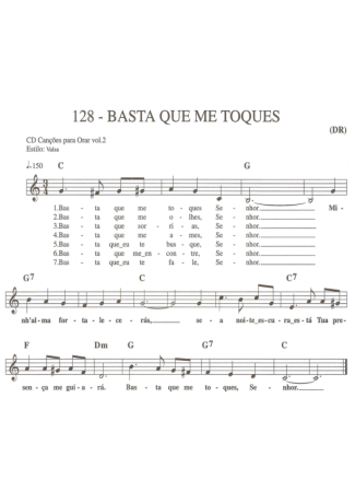 Catholic Church Music (Músicas Católicas) Basta Que Me Toques score for Keyboard