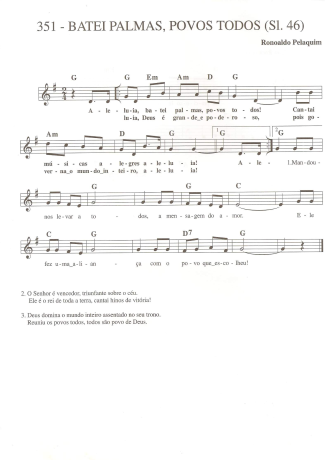 Catholic Church Music (Músicas Católicas) Batei Palmas Povos Todos score for Keyboard