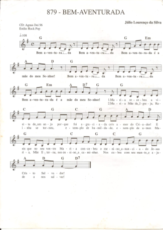 Catholic Church Music (Músicas Católicas) Bem-Aventurada score for Keyboard