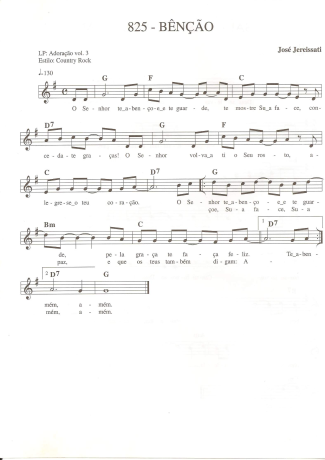 Catholic Church Music (Músicas Católicas) Bênção score for Keyboard