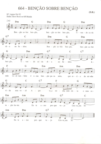 Catholic Church Music (Músicas Católicas) Bênção Sobre Bênção score for Keyboard