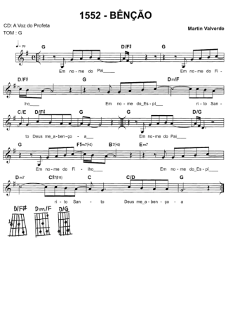 Catholic Church Music (Músicas Católicas) Bênção score for Keyboard