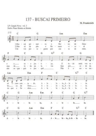 Catholic Church Music (Músicas Católicas) Buscai Primeiro score for Keyboard