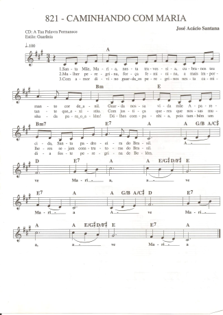 Catholic Church Music (Músicas Católicas) Caminhando Com Maria score for Keyboard