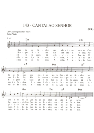 Catholic Church Music (Músicas Católicas) Cantai Ao Senhor score for Keyboard