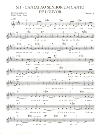 Catholic Church Music (Músicas Católicas) Cantai Ao Senhor um Canto de Louvor score for Keyboard