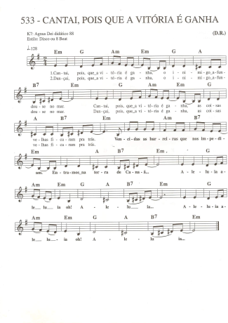 Catholic Church Music (Músicas Católicas) Cantai Pois Que a Vitória é Ganha score for Keyboard