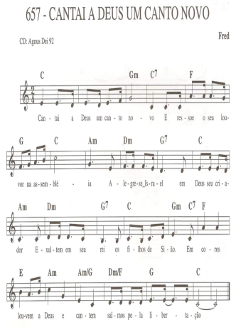 Catholic Church Music (Músicas Católicas) Cantai a Deus um Novo Canto score for Keyboard