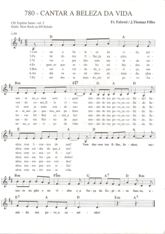 Catholic Church Music (Músicas Católicas) Cantar a Beleza da Vida score for Keyboard