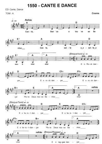 Catholic Church Music (Músicas Católicas) Cante E Dance score for Keyboard