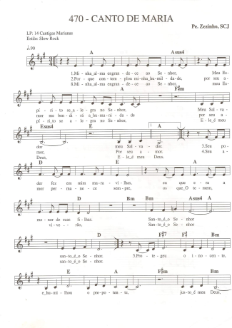 Catholic Church Music (Músicas Católicas) Canto de Maria score for Keyboard