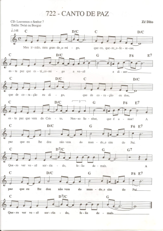 Catholic Church Music (Músicas Católicas) Canto de Paz score for Keyboard