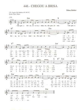 Catholic Church Music (Músicas Católicas) Chegou a Brisa score for Keyboard