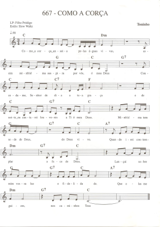 Catholic Church Music (Músicas Católicas) Como A Corça score for Keyboard
