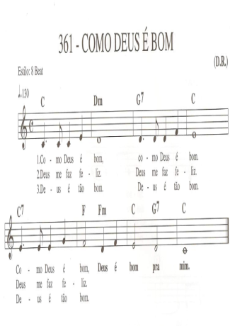 Catholic Church Music (Músicas Católicas) Como Deus é Bom score for Keyboard