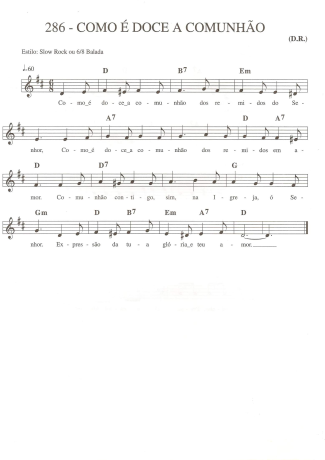 Catholic Church Music (Músicas Católicas) Como é Doce a Comunhão score for Keyboard