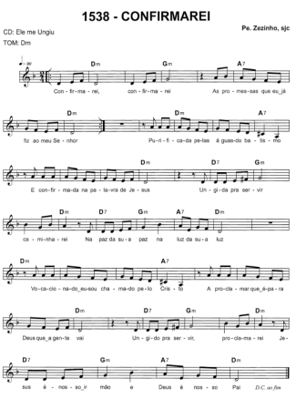 Catholic Church Music (Músicas Católicas) Confirmarei score for Keyboard