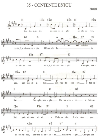 Catholic Church Music (Músicas Católicas) Contente Estou score for Keyboard