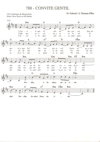 Catholic Church Music (Músicas Católicas) Convite Gentil score for Keyboard