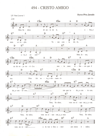Catholic Church Music (Músicas Católicas) Cristo Amigo score for Keyboard