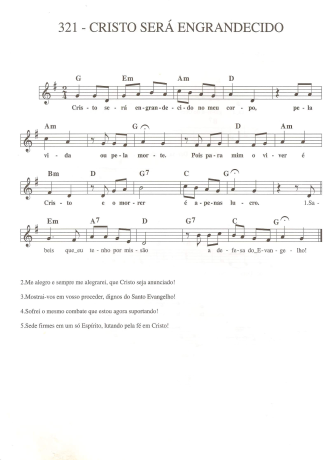 Catholic Church Music (Músicas Católicas) Cristo Será Engrandecido score for Keyboard