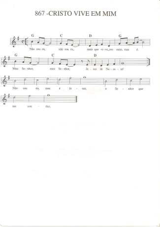 Catholic Church Music (Músicas Católicas) Cristo Vive em Mim score for Keyboard