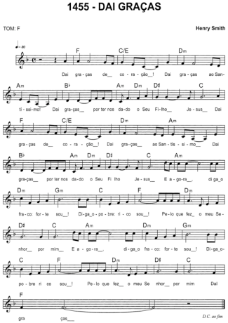 Catholic Church Music (Músicas Católicas) Dai Graças score for Keyboard