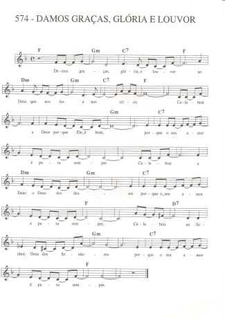 Catholic Church Music (Músicas Católicas) Damos Graças Glória e Louvor score for Keyboard