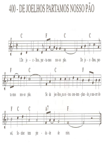 Catholic Church Music (Músicas Católicas) De Joelhos Partamos Nosso Pão score for Keyboard